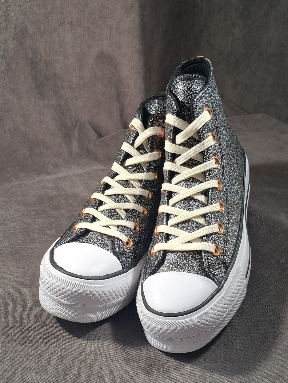 Converse Chuck Taylor All Star Lift Hi Black Copper Platform Sneakers VG US 6